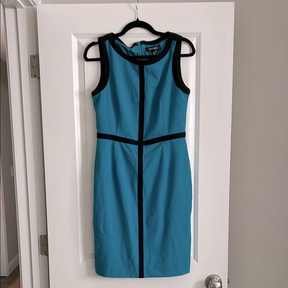 Ellen Tracy Blue Sleeveless Dress